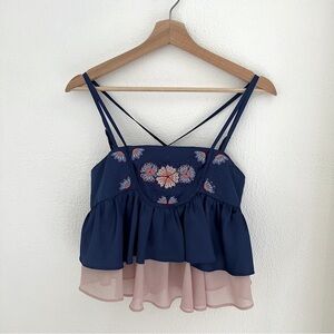 Embroidered Babydoll Top